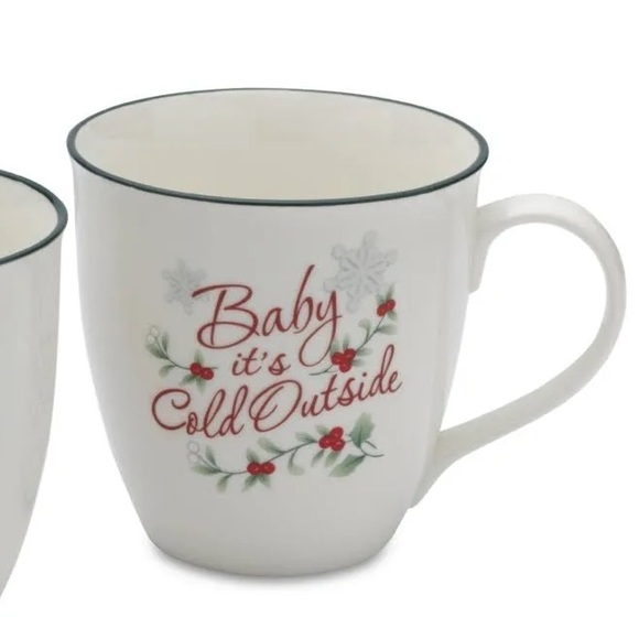 Pfaltzgraff Winterberry Two Mug Set: Let It Snow, Baby It’s Cold Outside - Picture 7 of 7